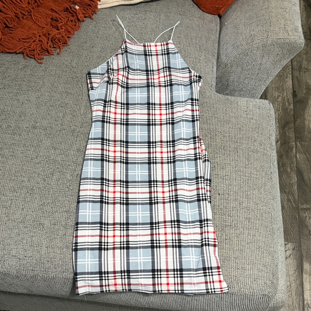 Plaid Halter Dress